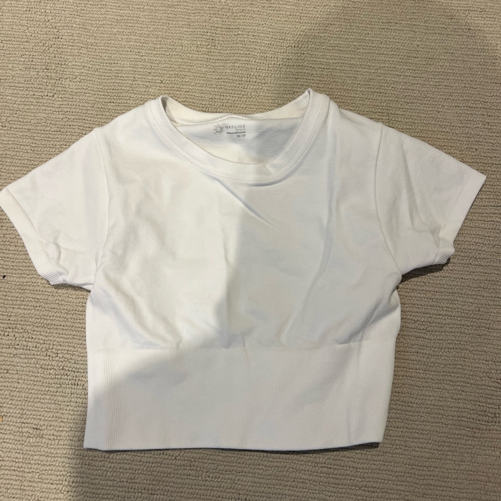 NEVER WORN aerie offline white seamless top